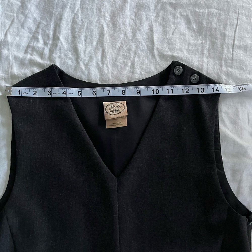 VTG Laura Ashley Charcoal Gray Lined Wool Shift Dress Made in the UK US Size 4 - Picture 12 of 13